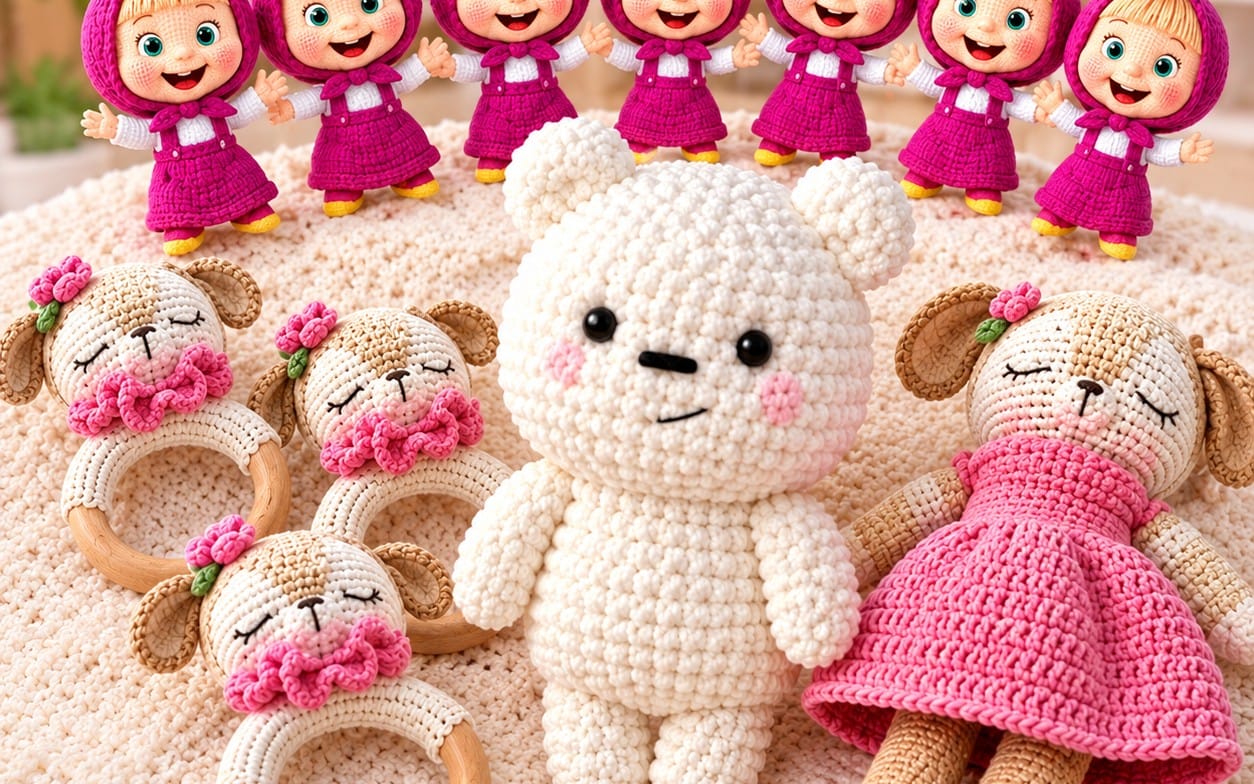 Crochet Toy Gift Set – 8 Pieces