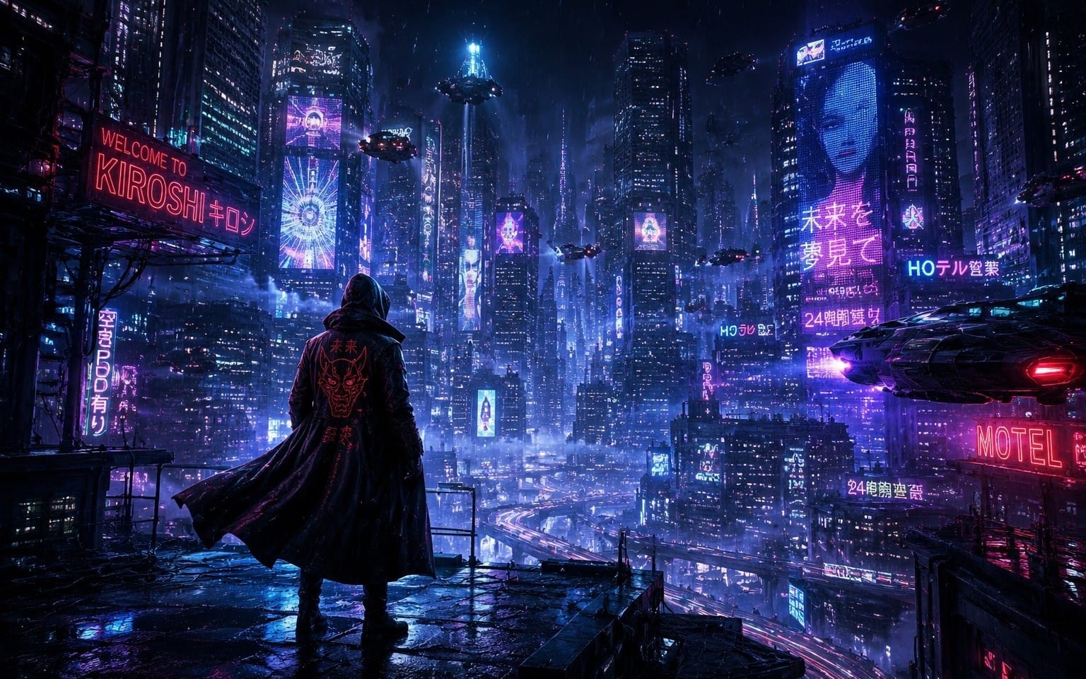 Neon Kiroshi – Cyberpunk City Wallpaper