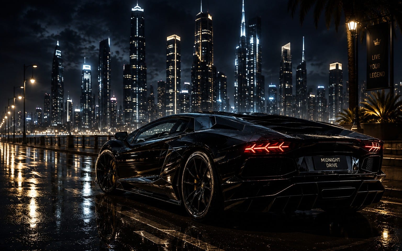 Luxury Black – Midnight Drive Wallpaper