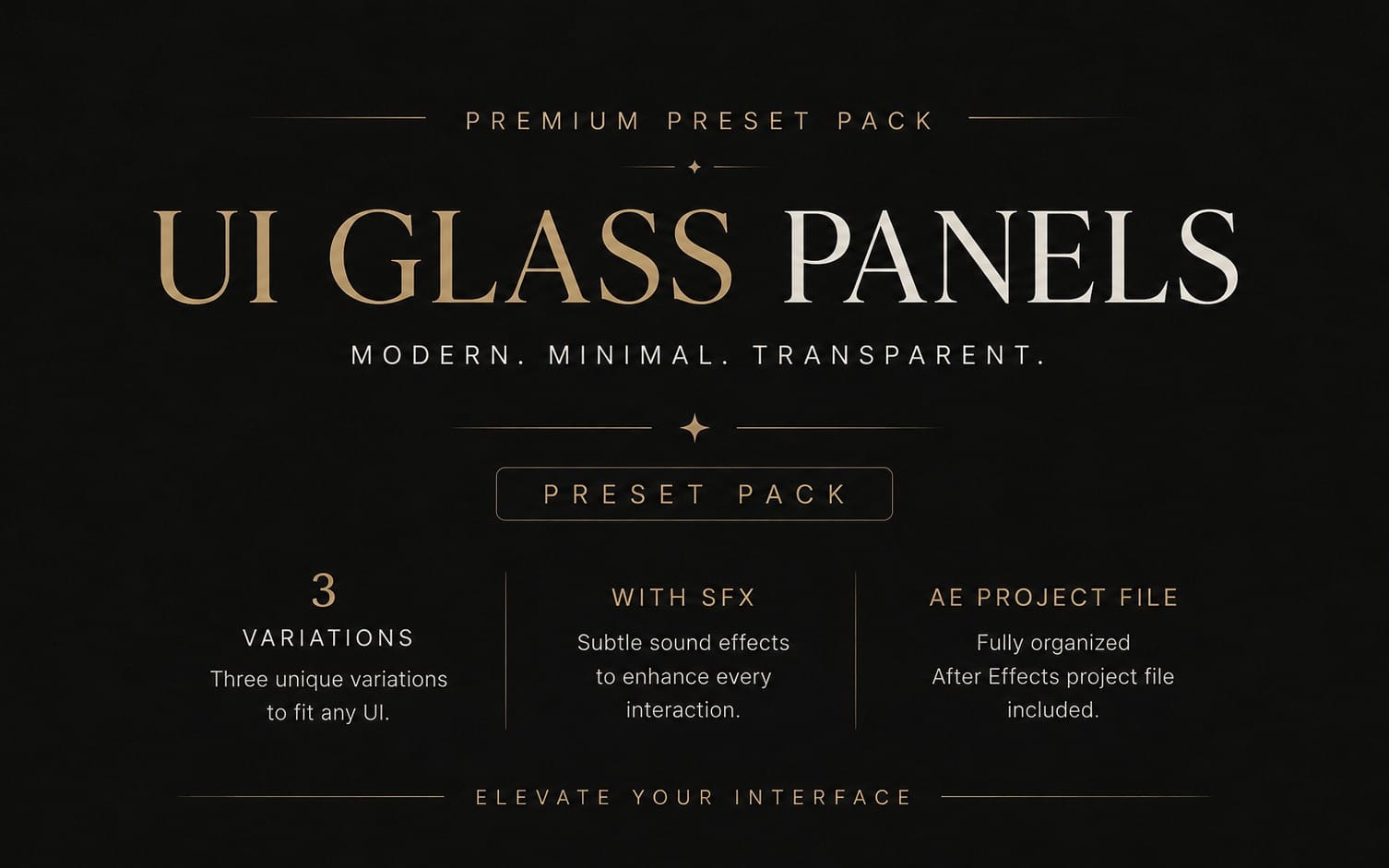 Premium Glass UI Panels After Effects Preset