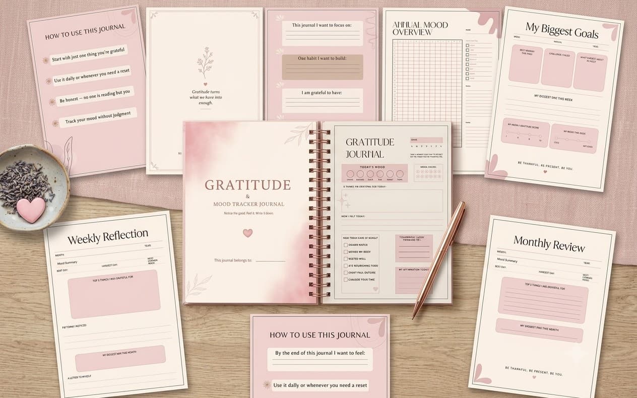 Gratitude & Mood Tracker Journal