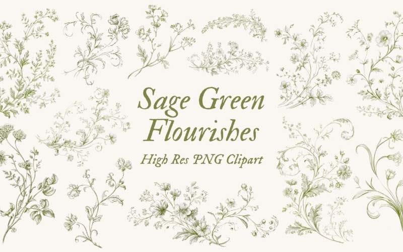 Sage Green Flourishes