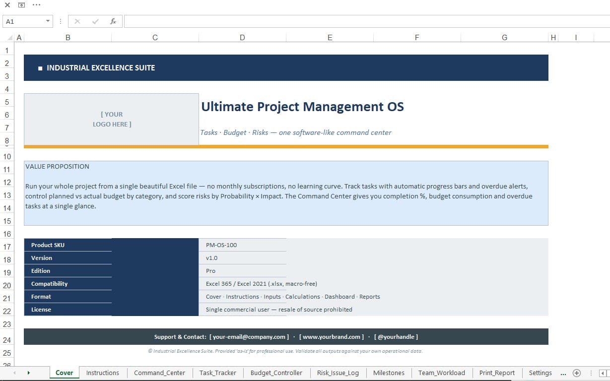 Ultimate Project Management OS™ — Excel Template
