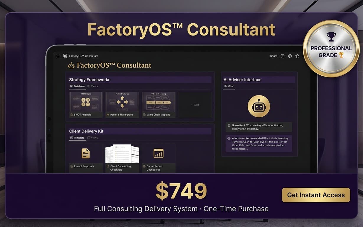 FactoryOS™ Consultant — Lightweight MES-Style Industrial Performance OS in Notion