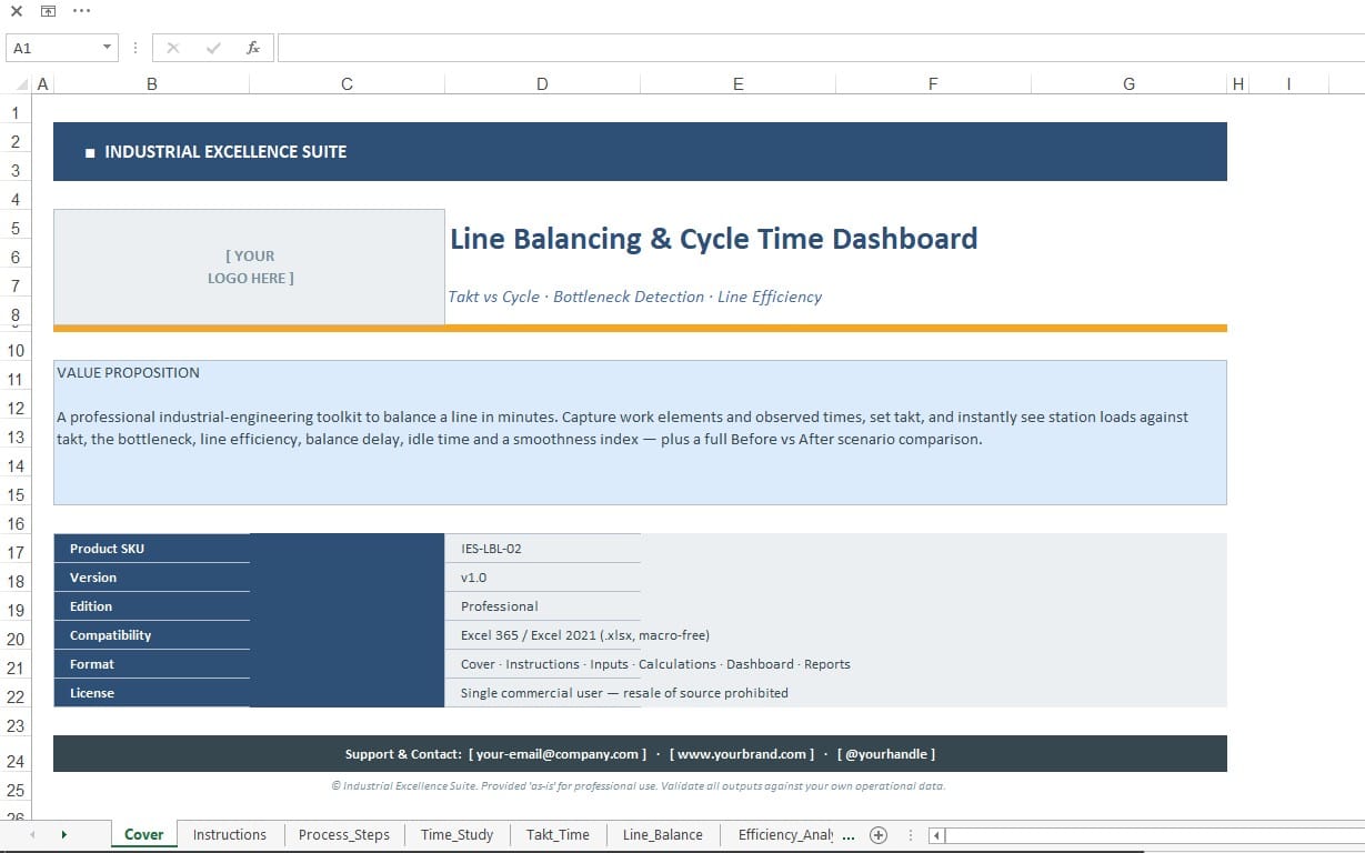 FactoryOS™ Line Balancing & Cycle Time Dashboard
