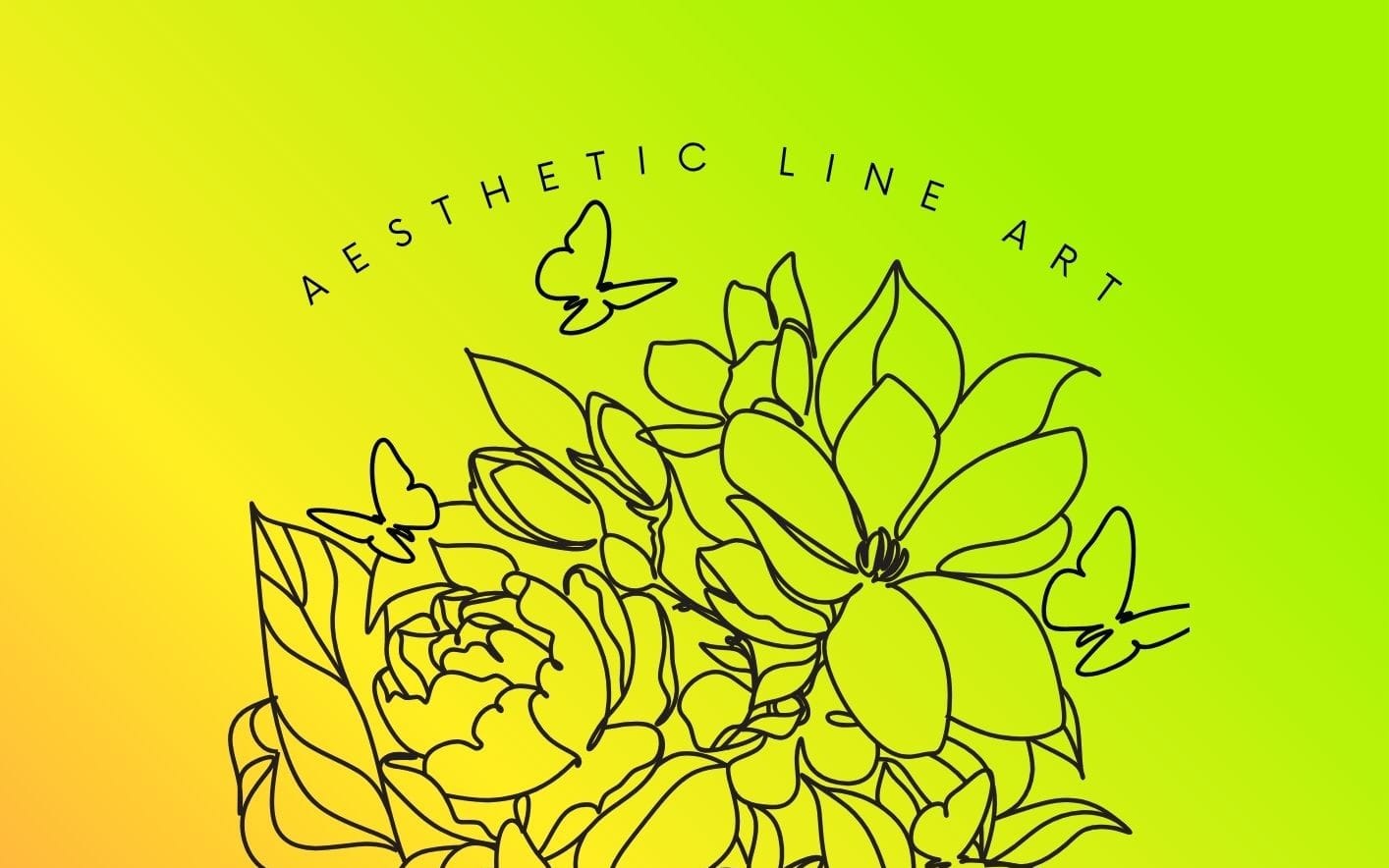 Aesthetic Line Art Women & Floral Coloring Book