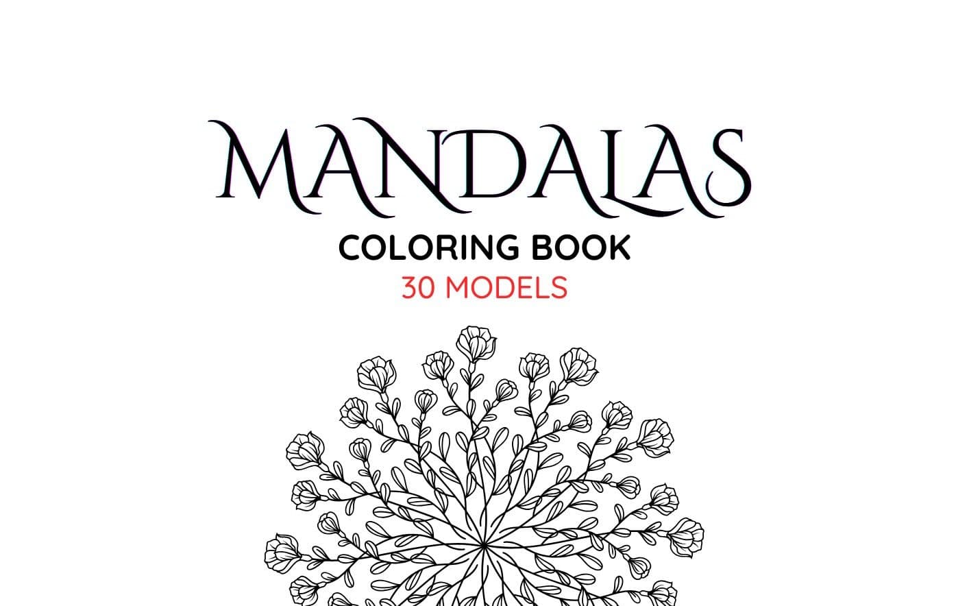Black & White Illustrated Mandala Coloring Book