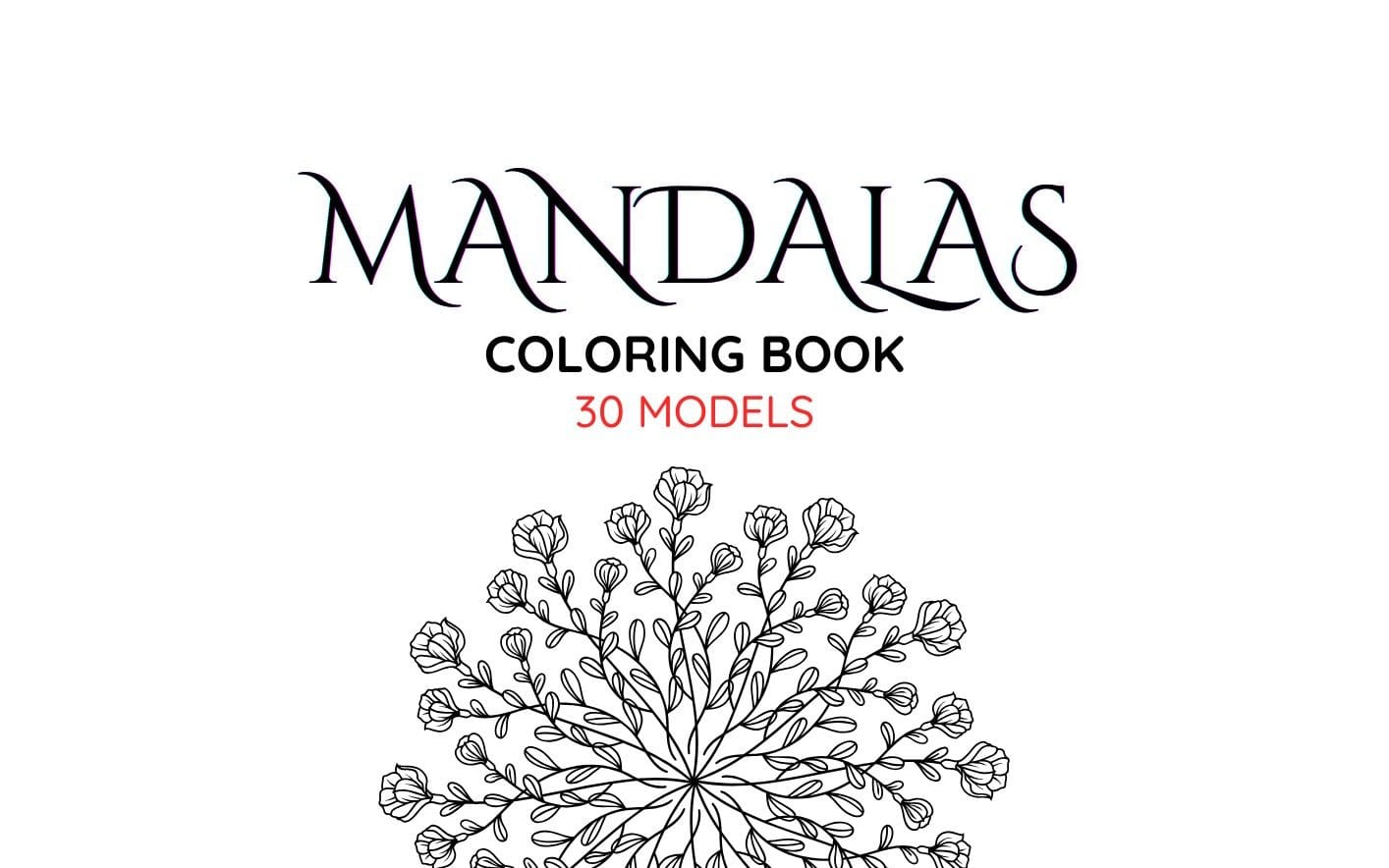 Black & White Illustrated Mandala Coloring Book