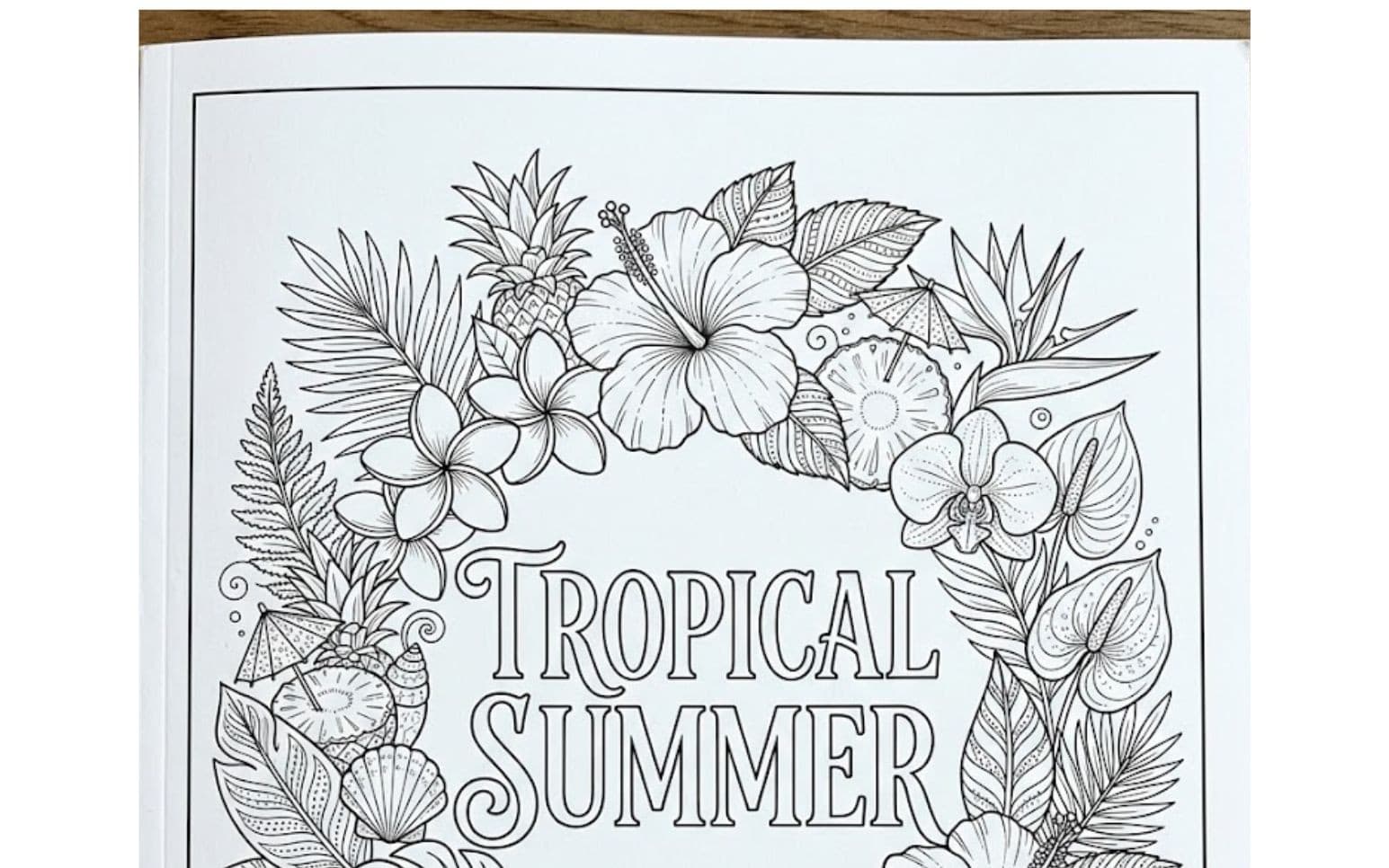 Tropical Summer Coloring Book for Stress Relief