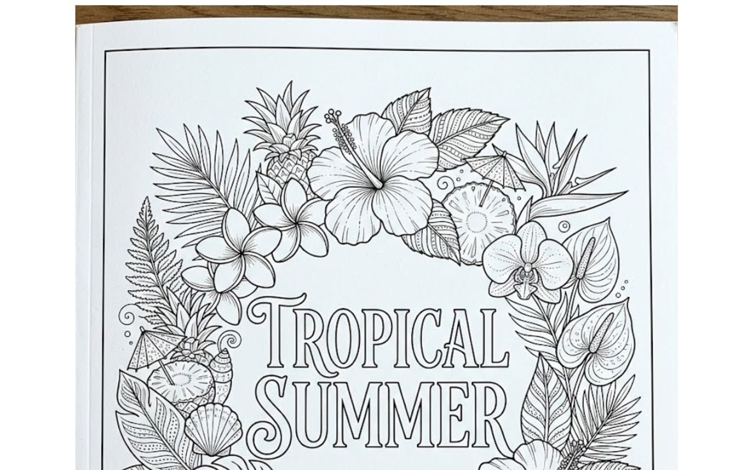 Tropical Summer Coloring Book for Stress Relief
