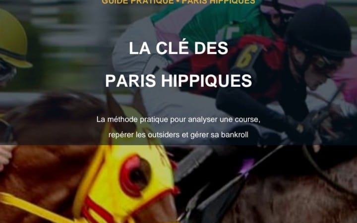 Couverture du guide pratique La Clé des Paris Hippiques 2026 avec cavalier et cheval en action