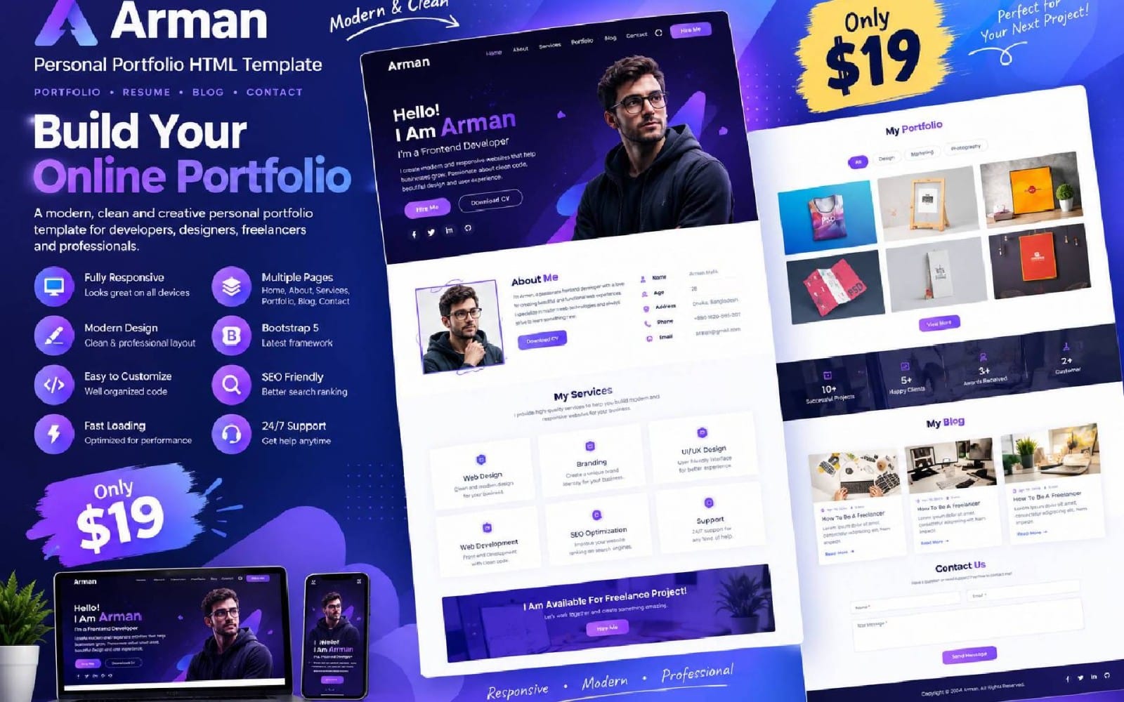 Arman - Developer Portfolio HTML Template
