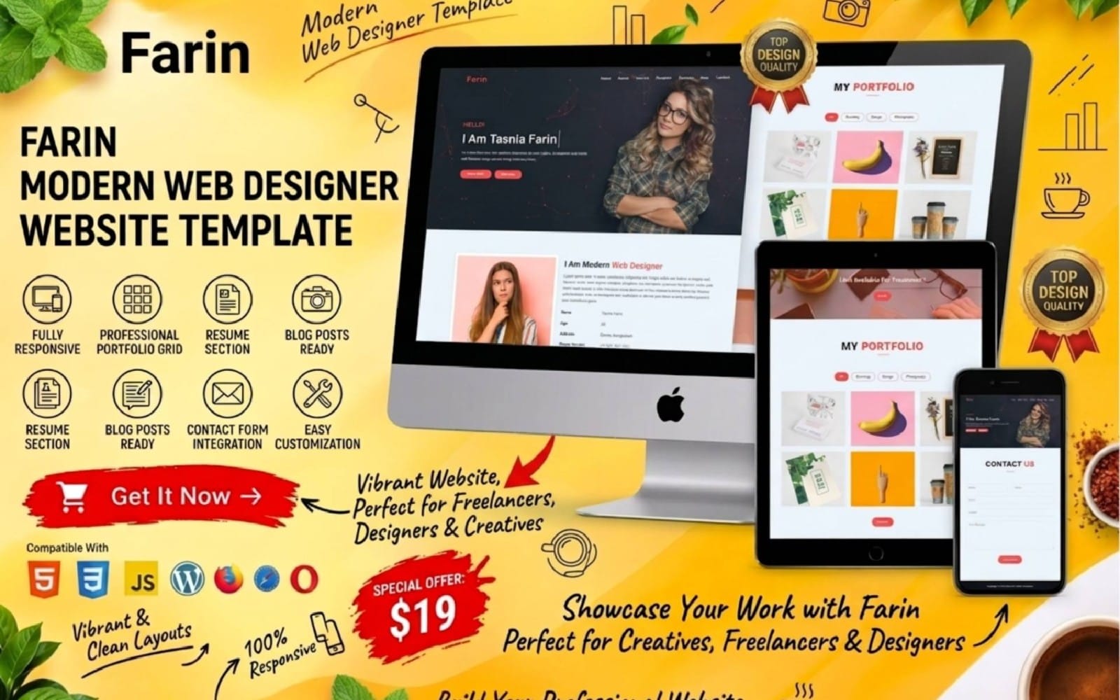 Farin - Freelancer Portfolio HTML Template