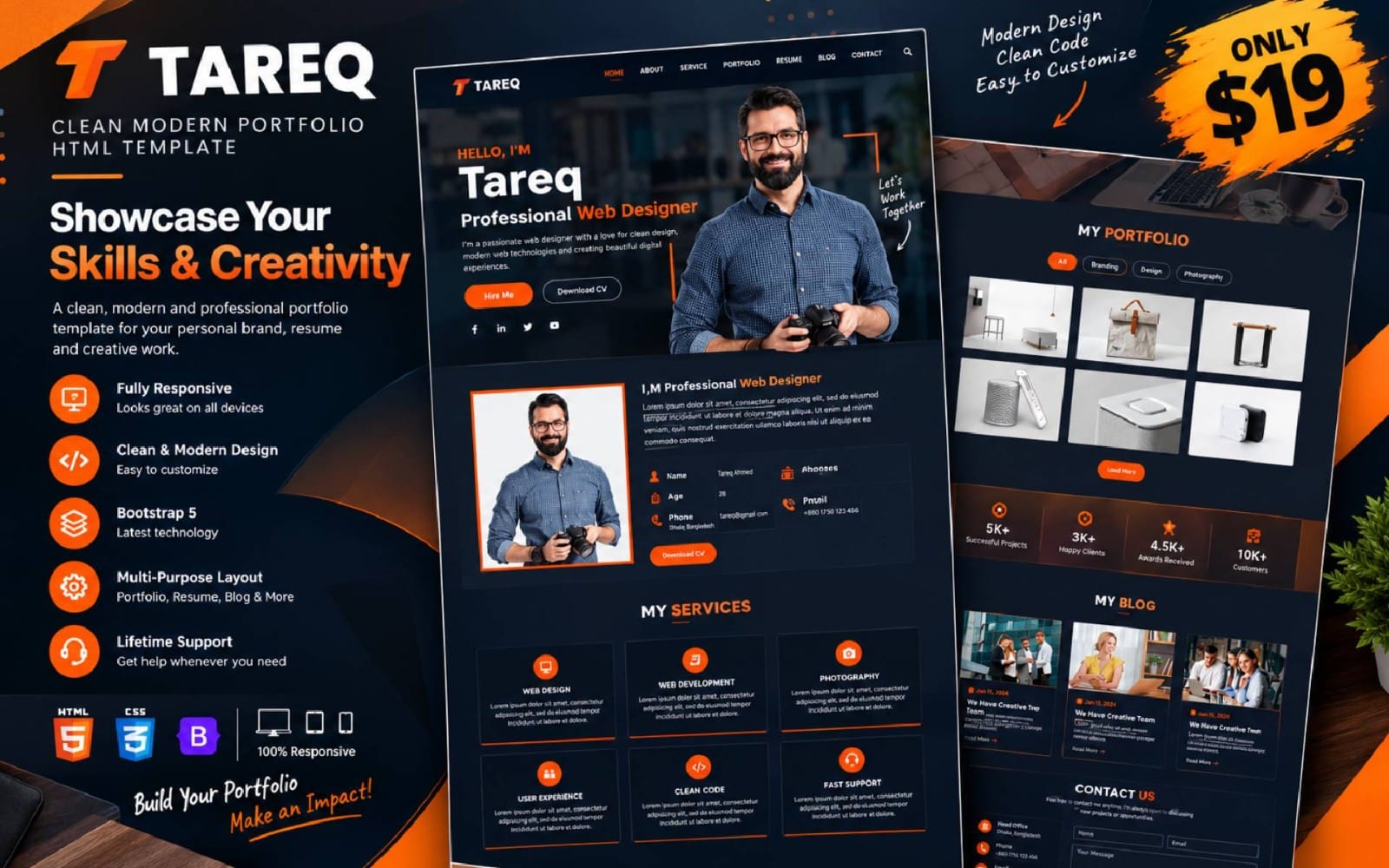 Tareq - Clean Modern Portfolio HTML Template