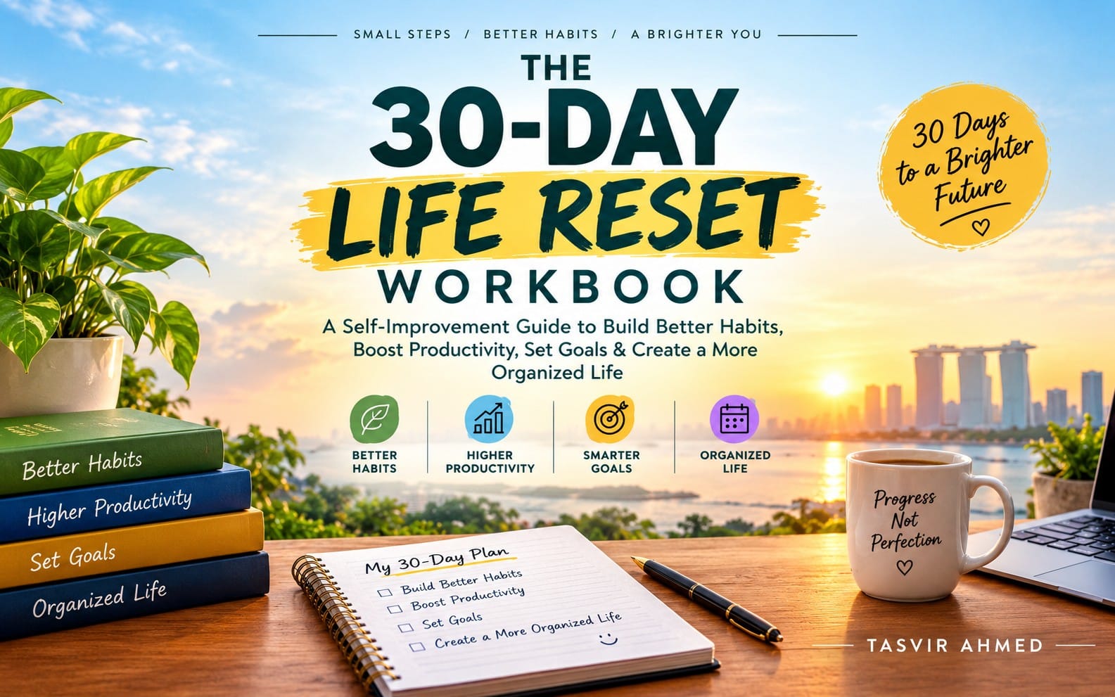 The 30-Day Life Reset Workbook: A Self-Improvement Guide to Build Better Habits, Boost Productivity, Set Goals & Create a More Organized Life