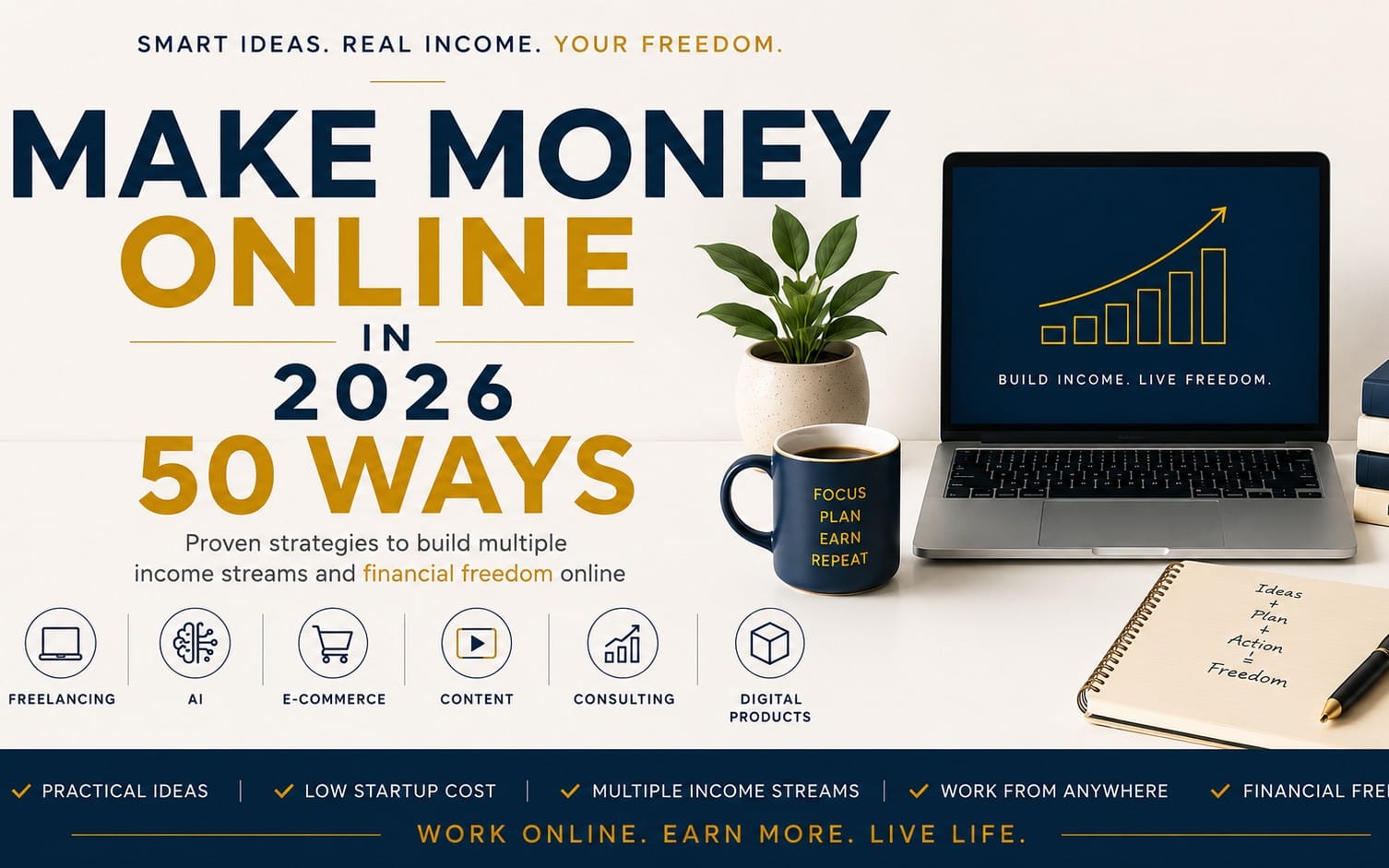 50 ways to make money online 2026