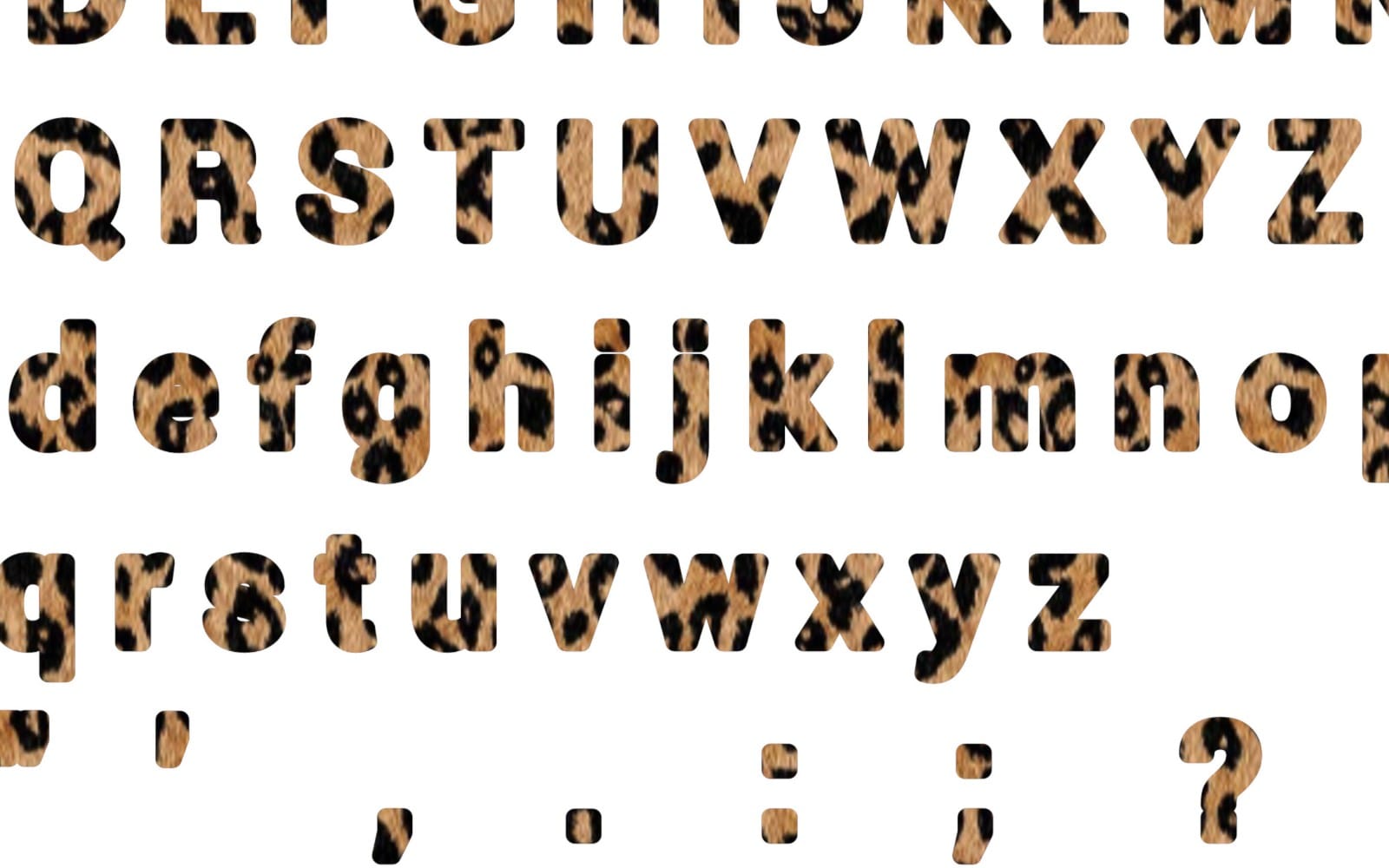 Leopard Alphabet PNG Bundle