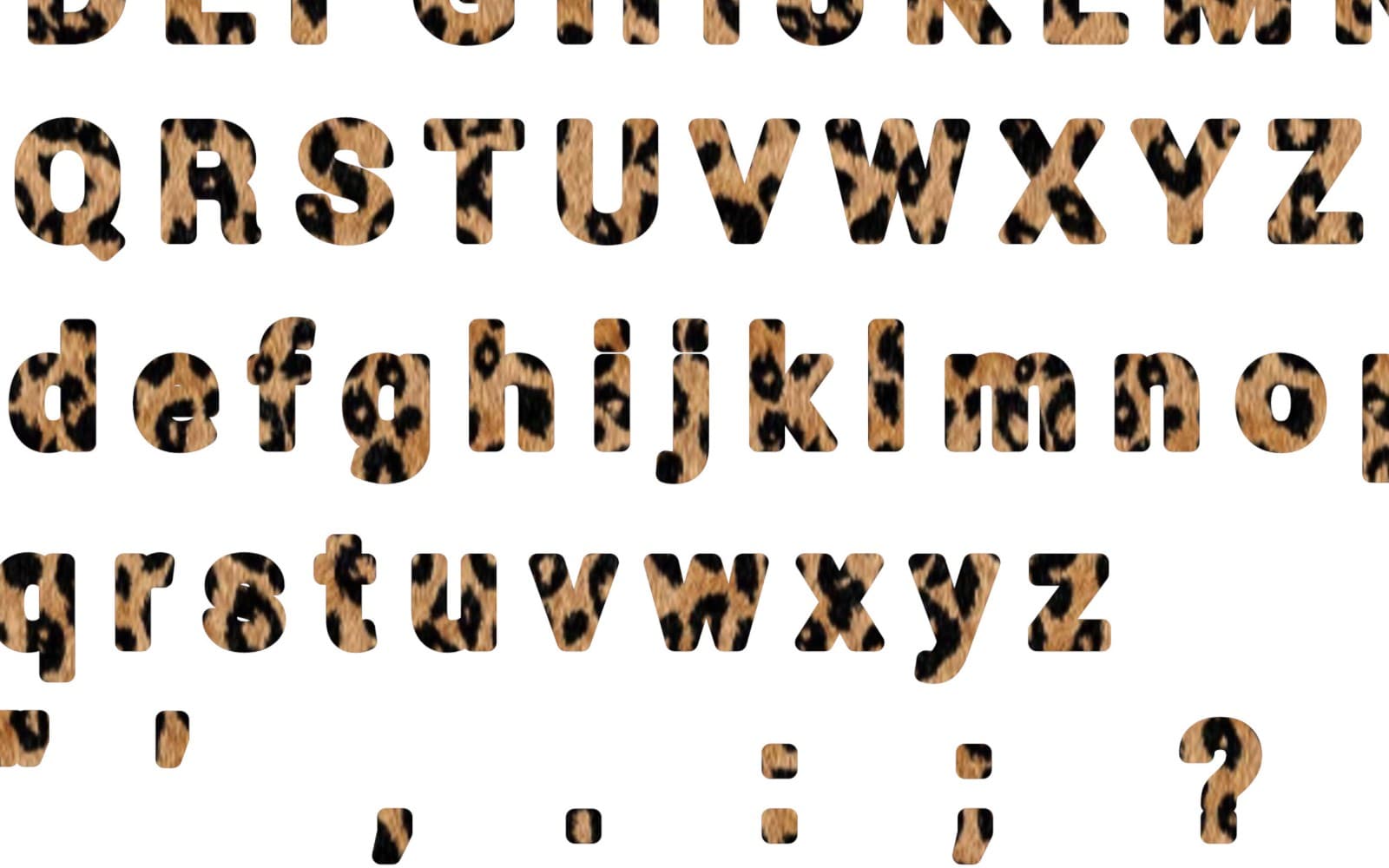 Leopard Alphabet PNG Bundle