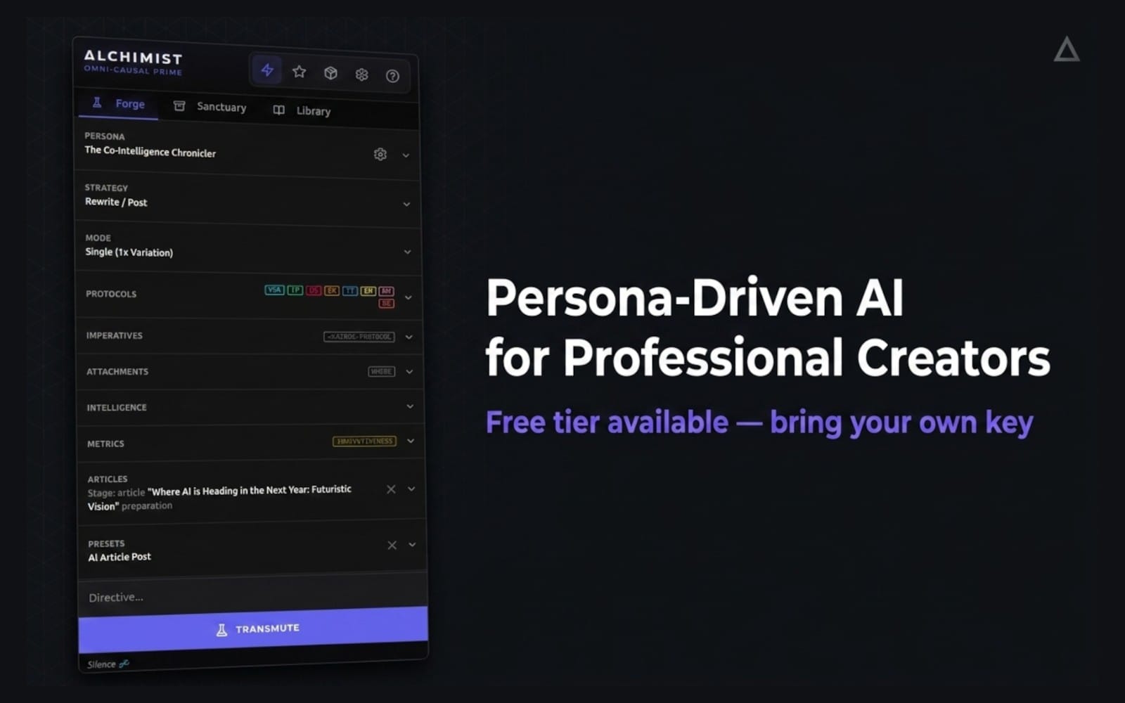 ΔLCHIMIST — Browser Intelligence & Persona Alchemy Engine