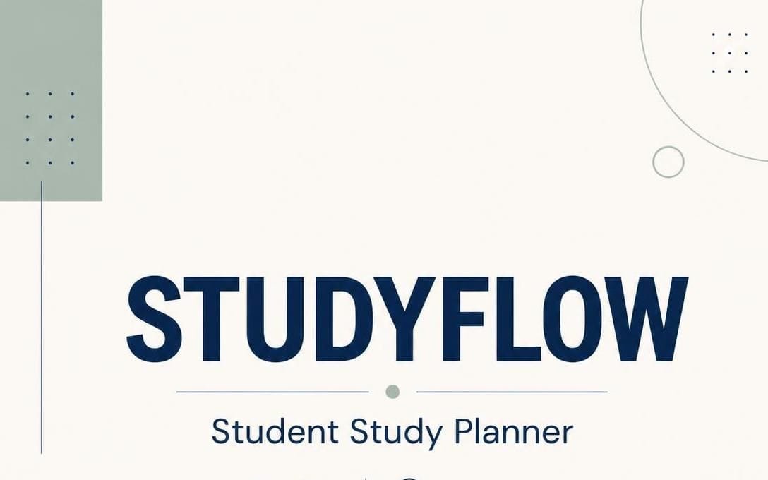 STUDYFLOW student study planner cover with title text on a minimal background