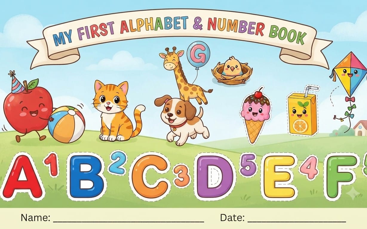 Early Learners Educational Activity Bundle: Alphabet Tracing & Counting Mastery
