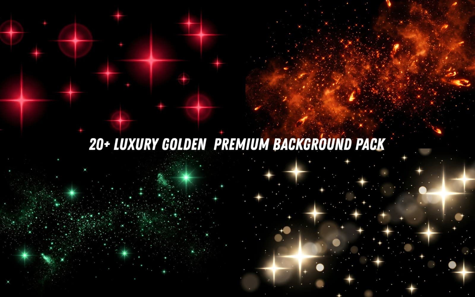 20+ Premium Golden Sparkles & Bokeh Light Background Pack