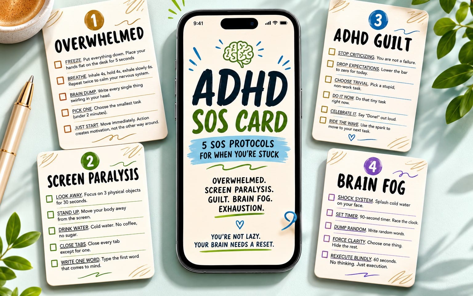 ADHD SOS Emergency Cards