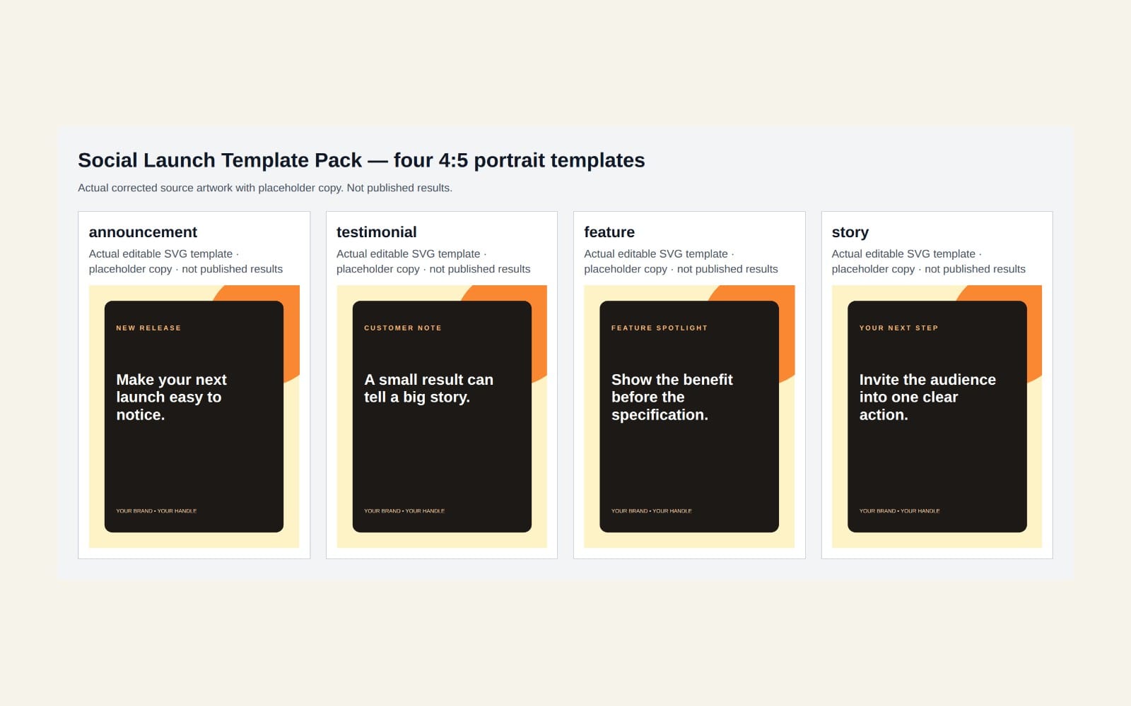Social Launch Template Pack