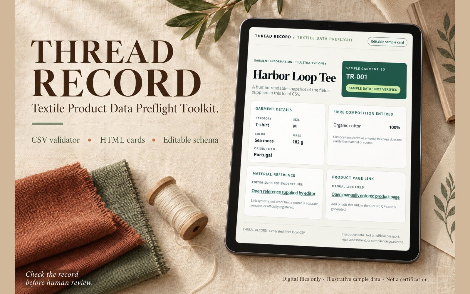 THREAD RECORD — Textile Product Data Preflight Toolkit