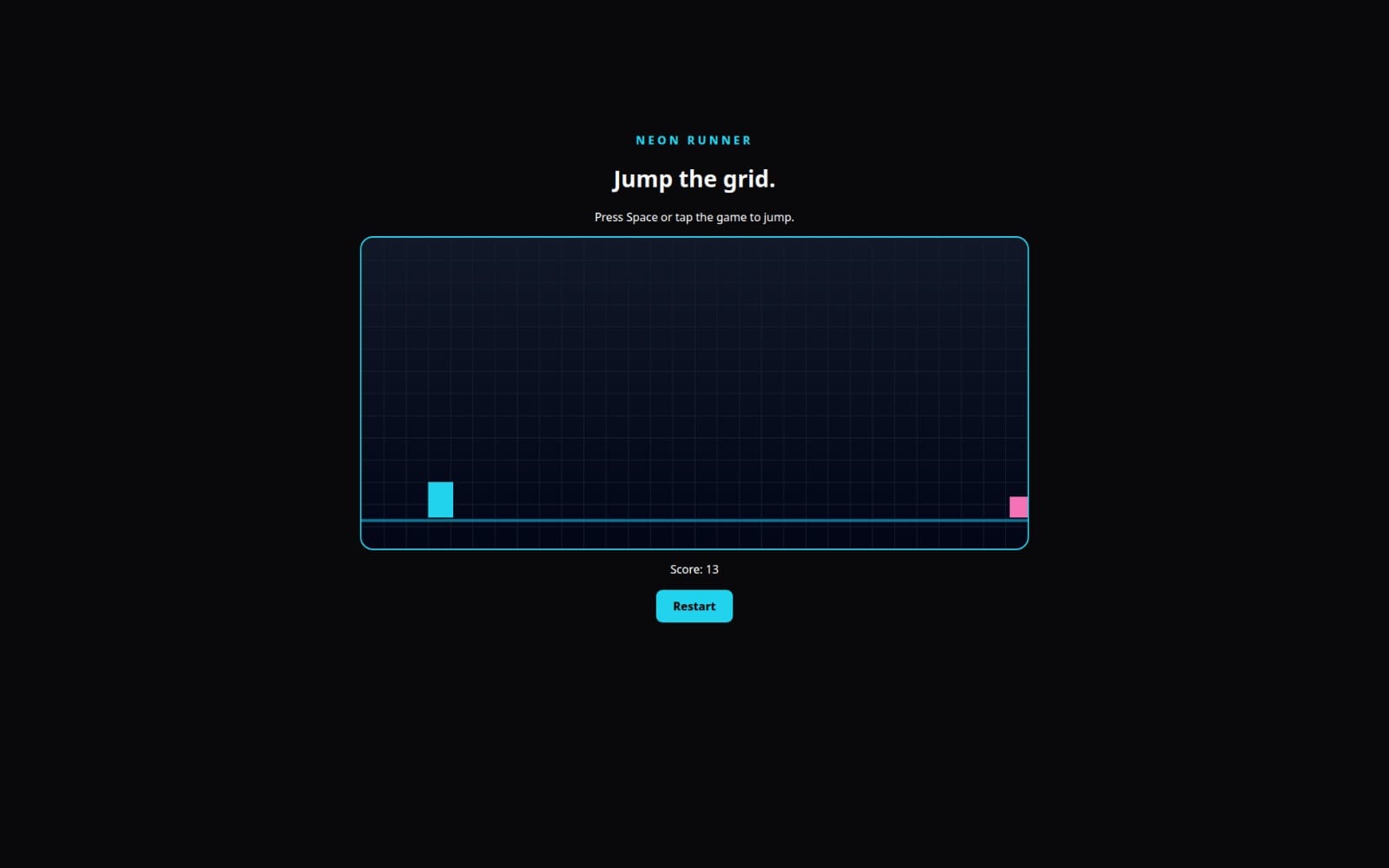 Neon Runner HTML5 Game