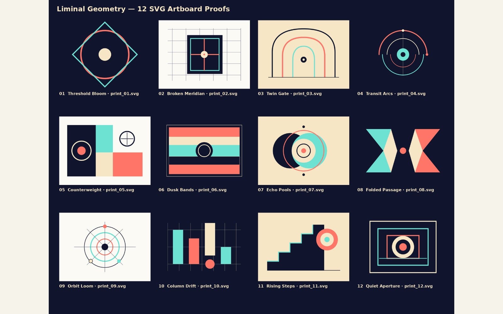 Liminal Geometry: 12 Abstract Print Originals