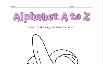Alphabet A-Z Coloring Worksheet Set A4