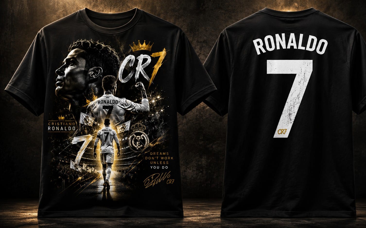CR7 Shadow Legend – Football T-Shirt Print PNG ⚽🔥