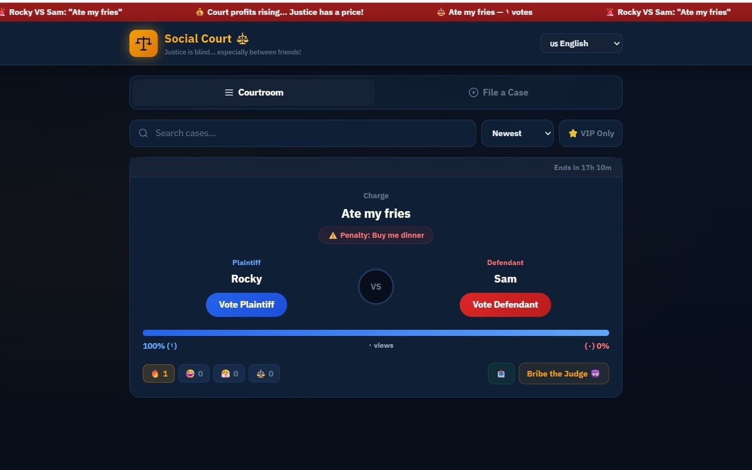 Social Court - Full-Stack Social Voting App (Node.js + Supabase + Stripe)