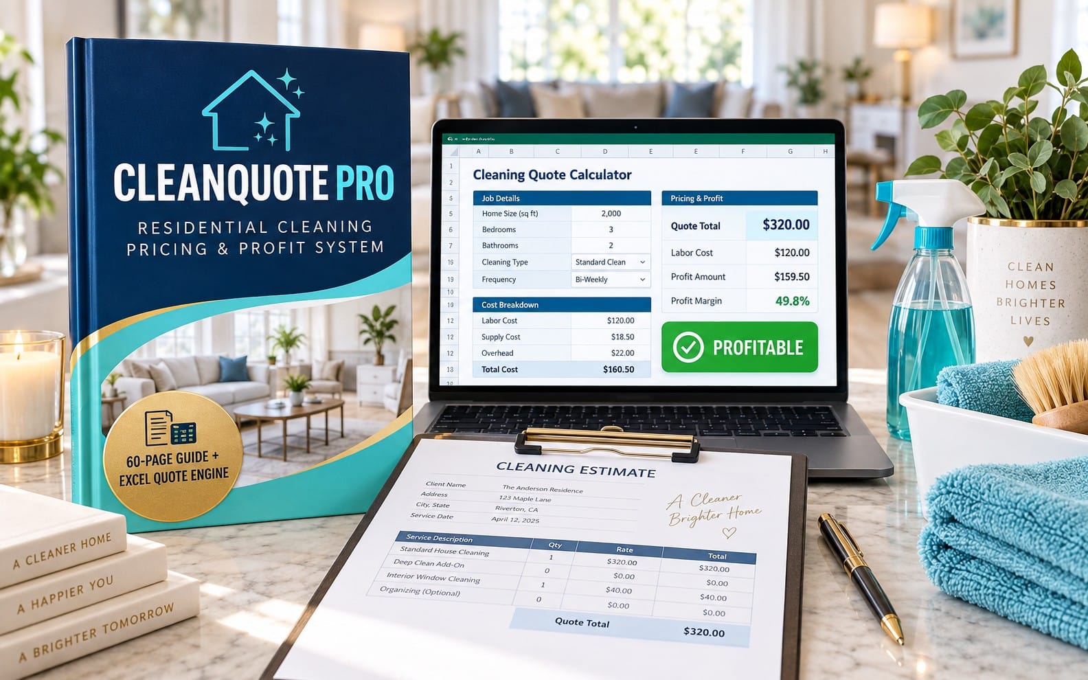 CleanQuote Pro - Residential Cleaning Pricing & Profit System