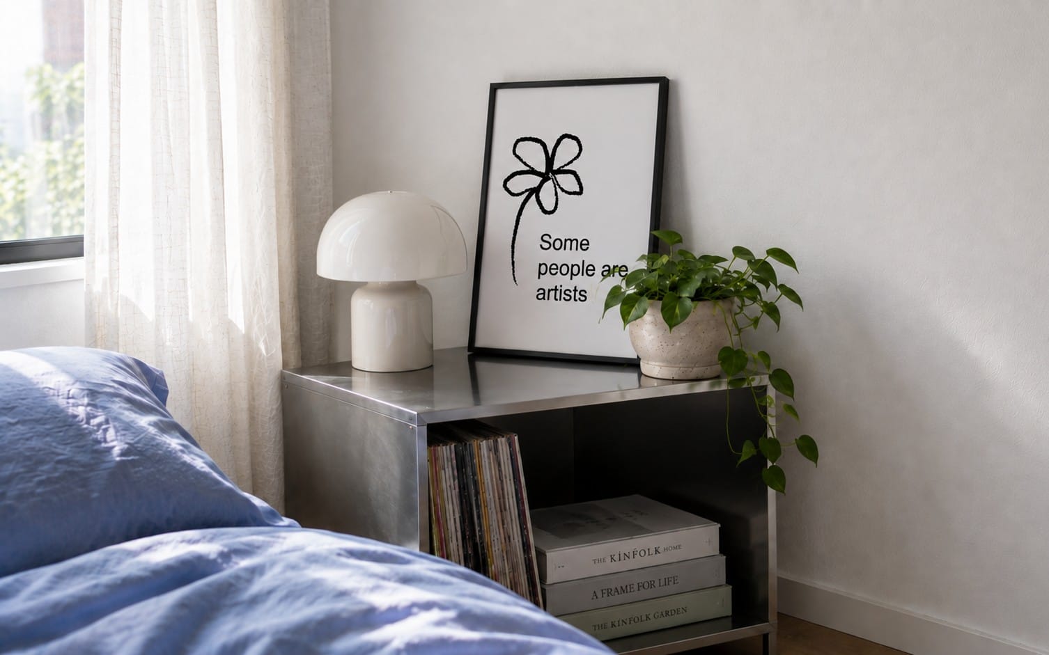 Some People Are Artists Poster — Minimal Flower Line Art Print