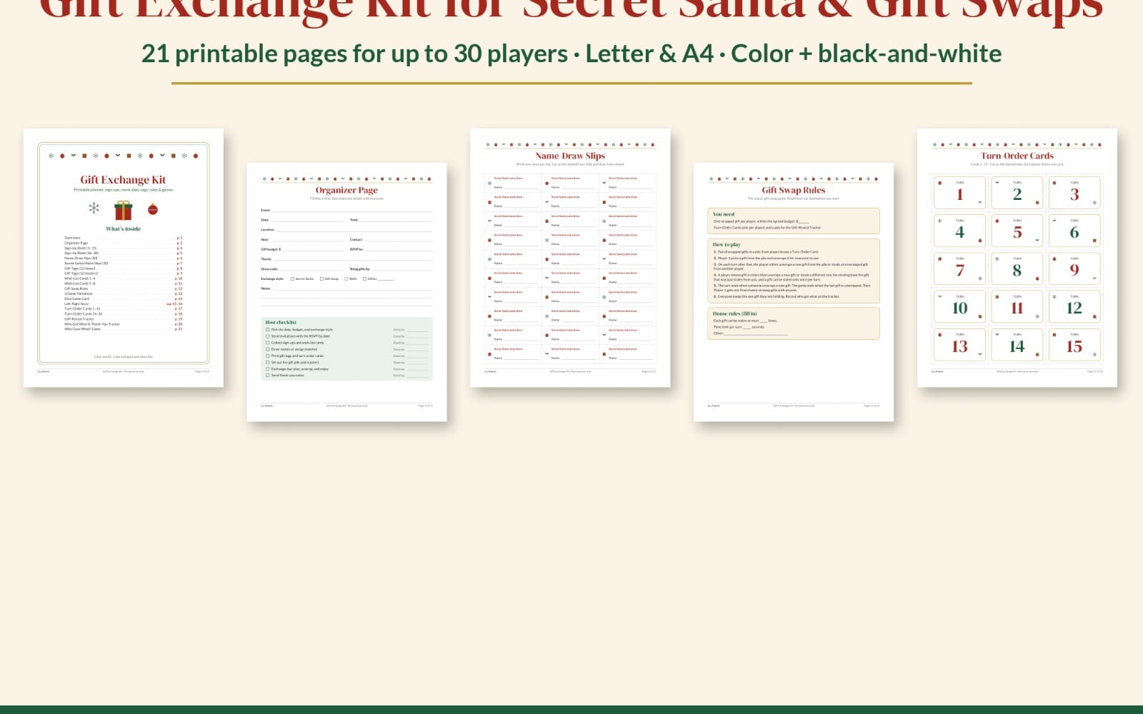 Gift exchange kit cover