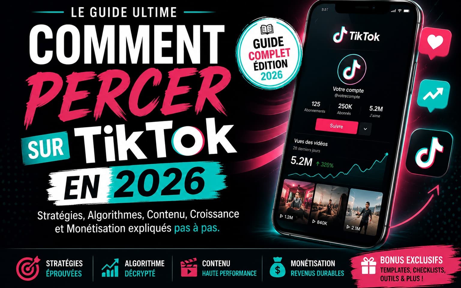 TikTok 2026 : Le Guide Complet pour Percer, Gagner des Abonnés et Monétiser son Compte | PDF
