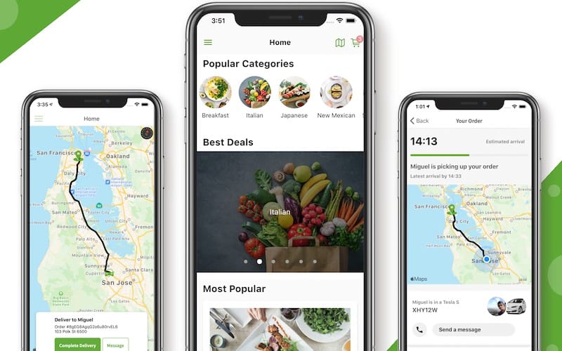 Flutter Food Delivery App USD 120