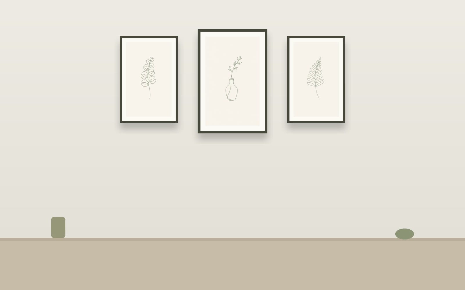 Set of 6 Sage Green Botanical Prints