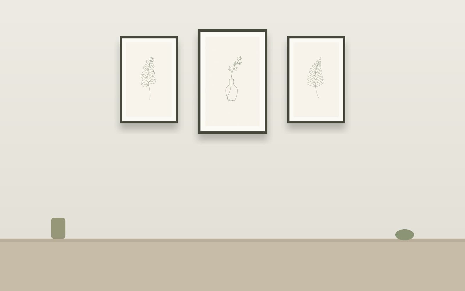 Set of 6 Sage Green Botanical Prints