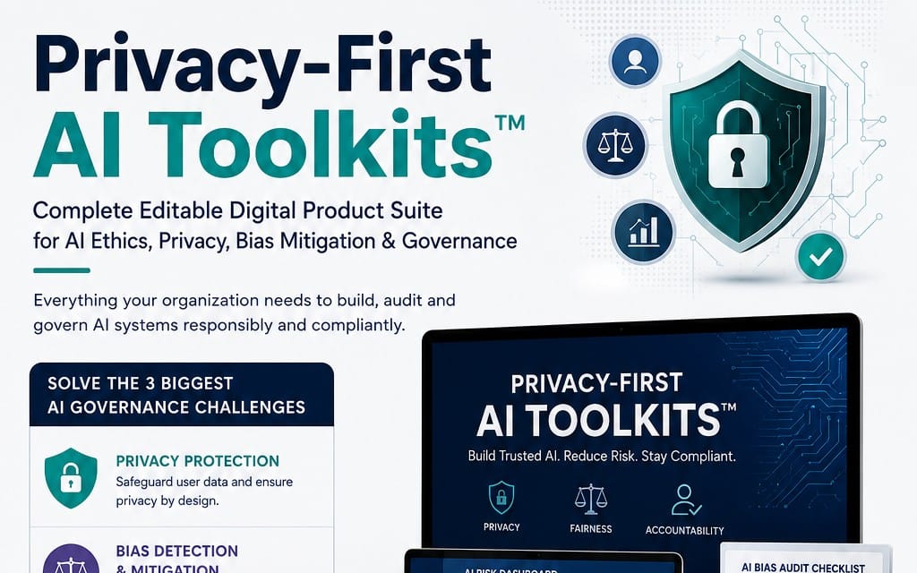 Privacy-First AI Toolkits™ Complete Editable Digital Product Suite for AI Ethics, Privacy, Bias Mitigation & Governance