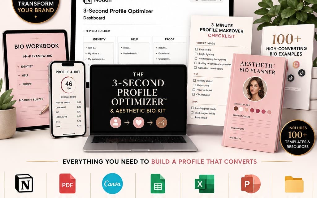 The 3-Second Profile Optimizer™ & Aesthetic Bio Kit Premium Digital Product Bundle