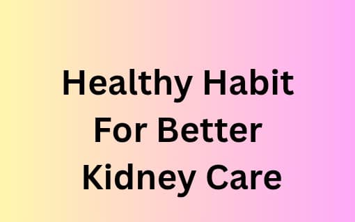 Healthy Habits For Better Kidney Care