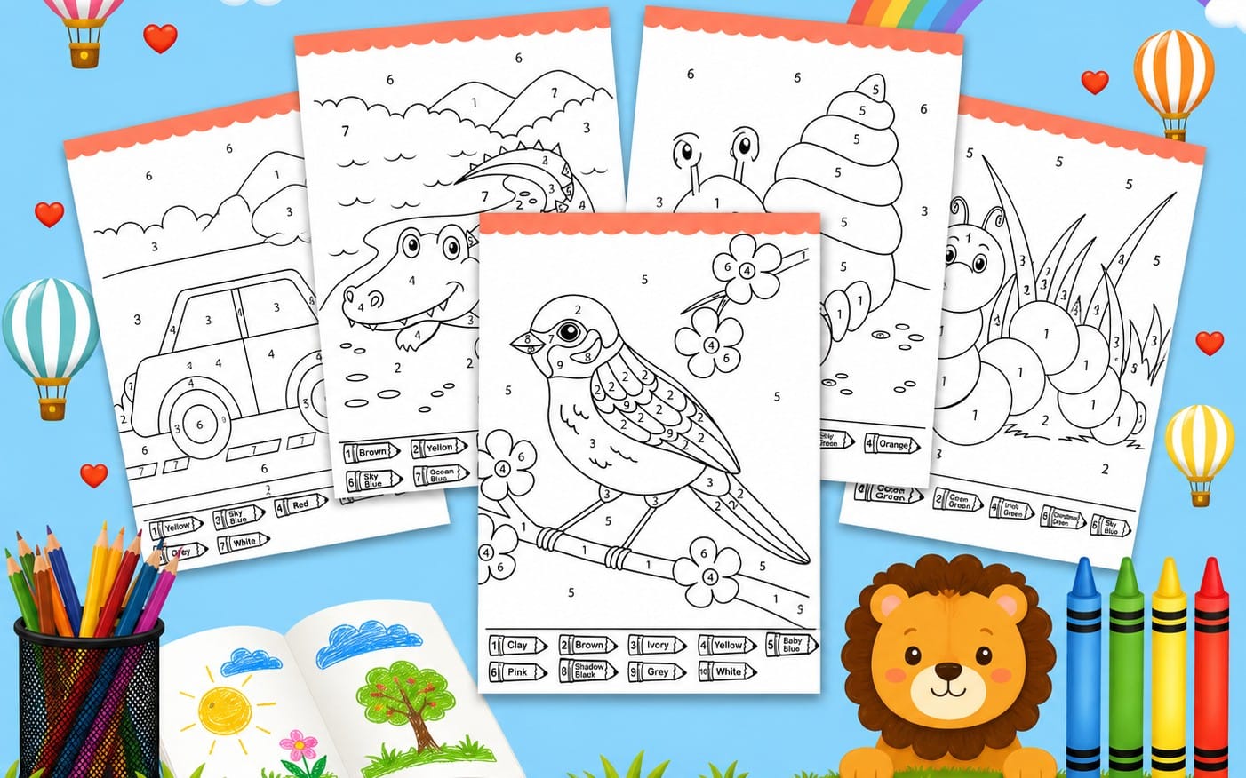 Color by Number Activity Worksheet, Kindergarten coloring pages.