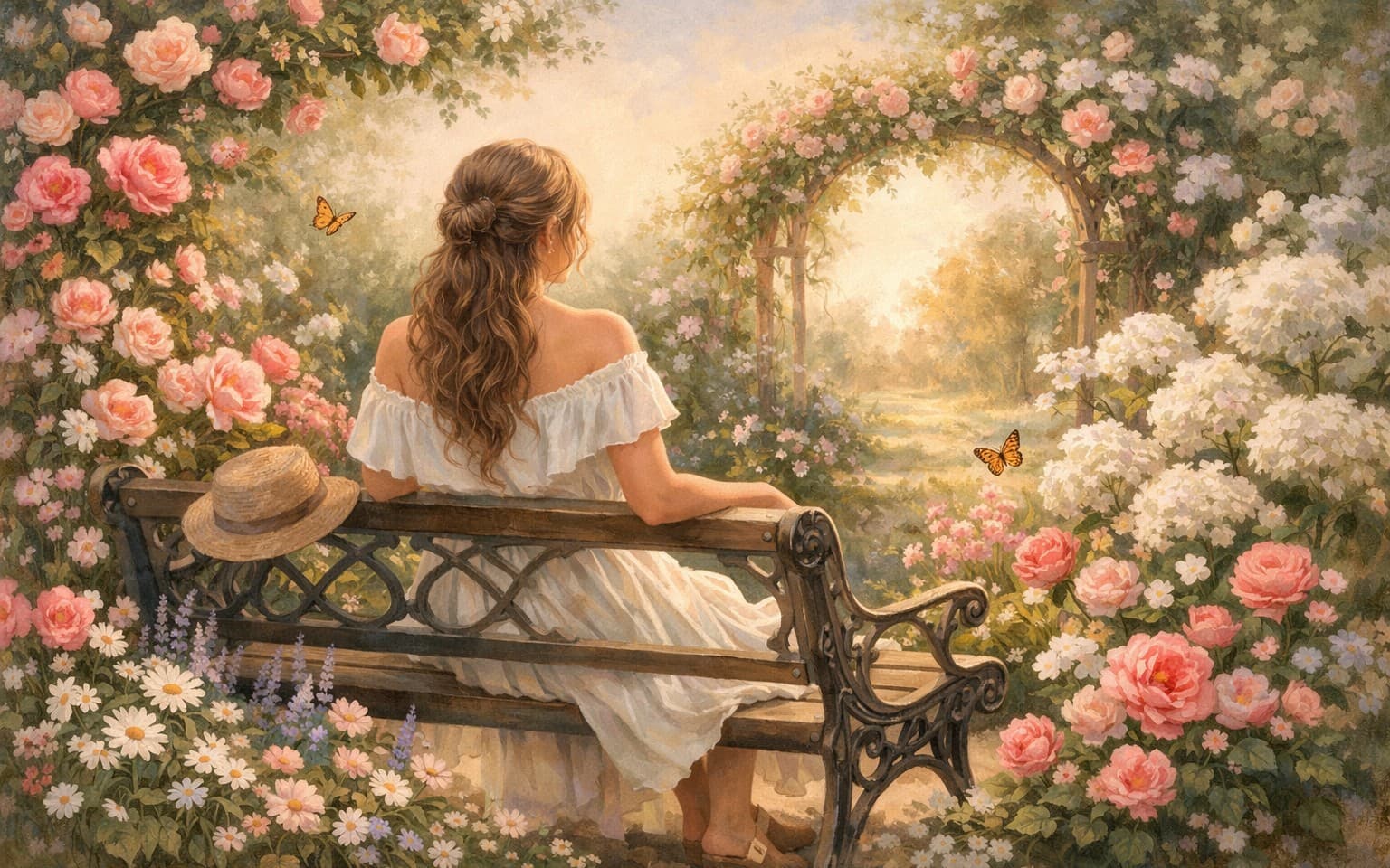 Women On A Bench Wall Art