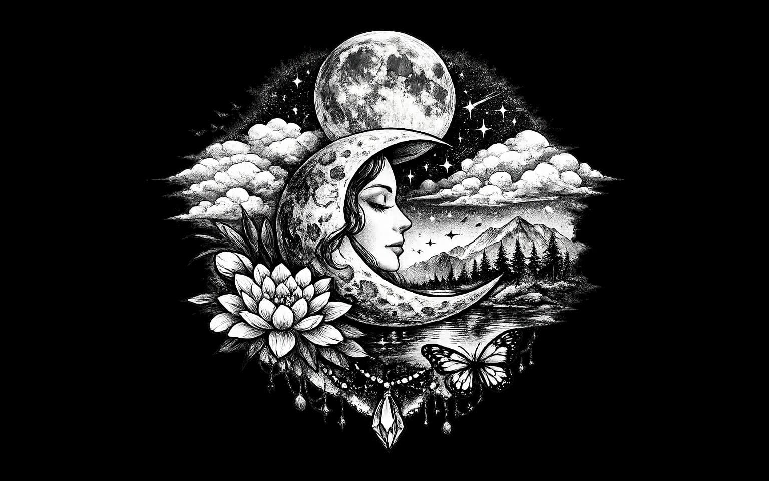Mystical Moon Tattoo