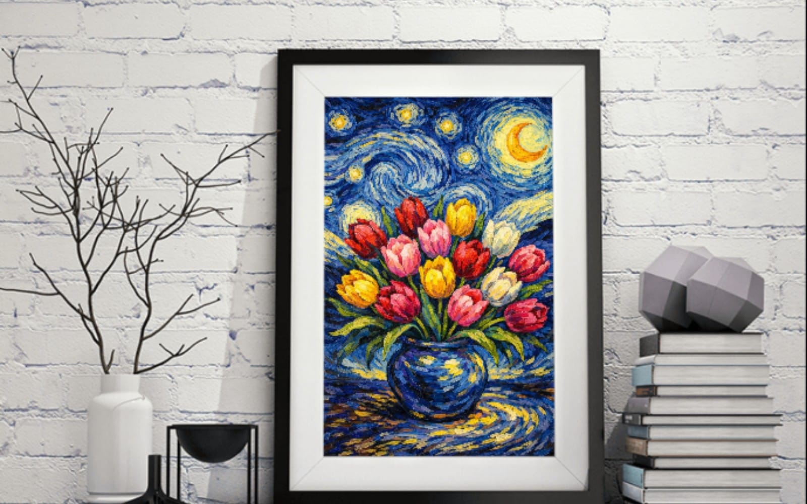 Tulips Beneath the Starlit Sky