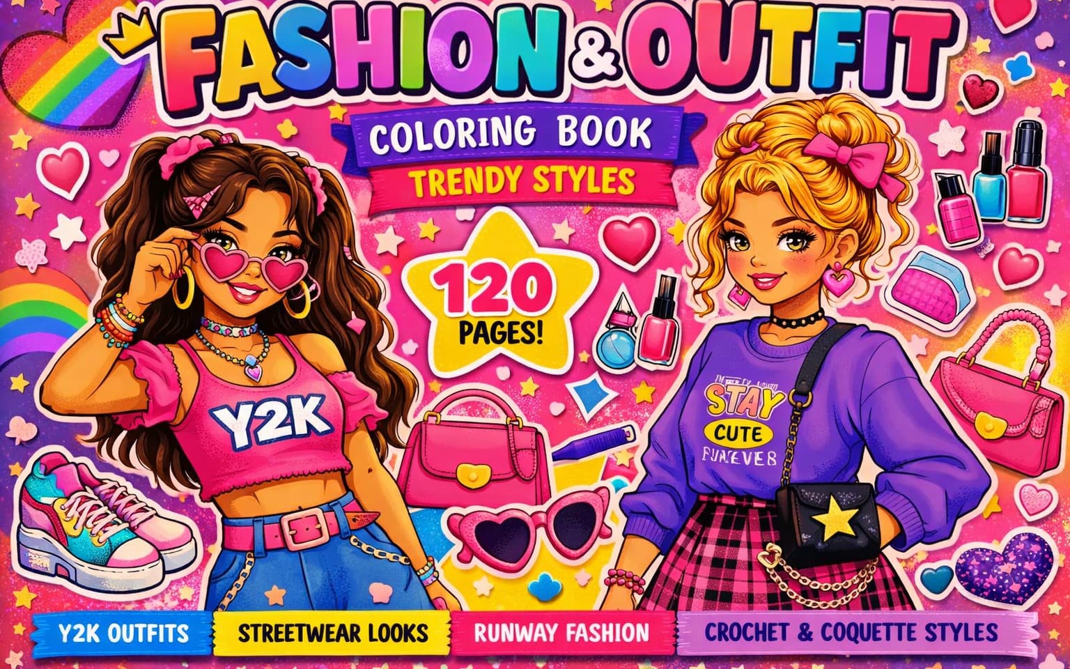 Fashion & Outfit Coloring Book – Trendy Styles