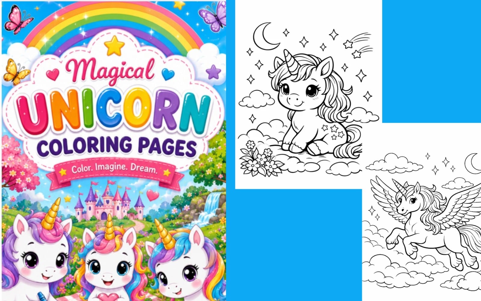 Baby Unicorn Coloring Pages – Magical Outlines for Kids